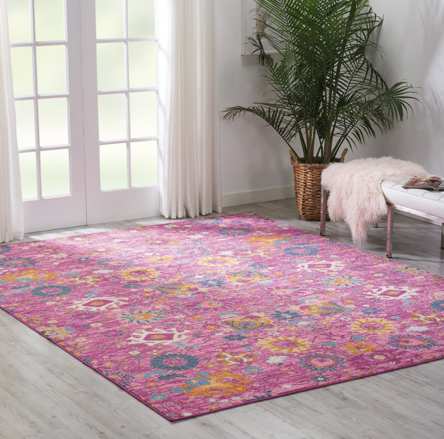 Nourison Passion 9' x 12' Fuchsia Bohemian Indoor Rug