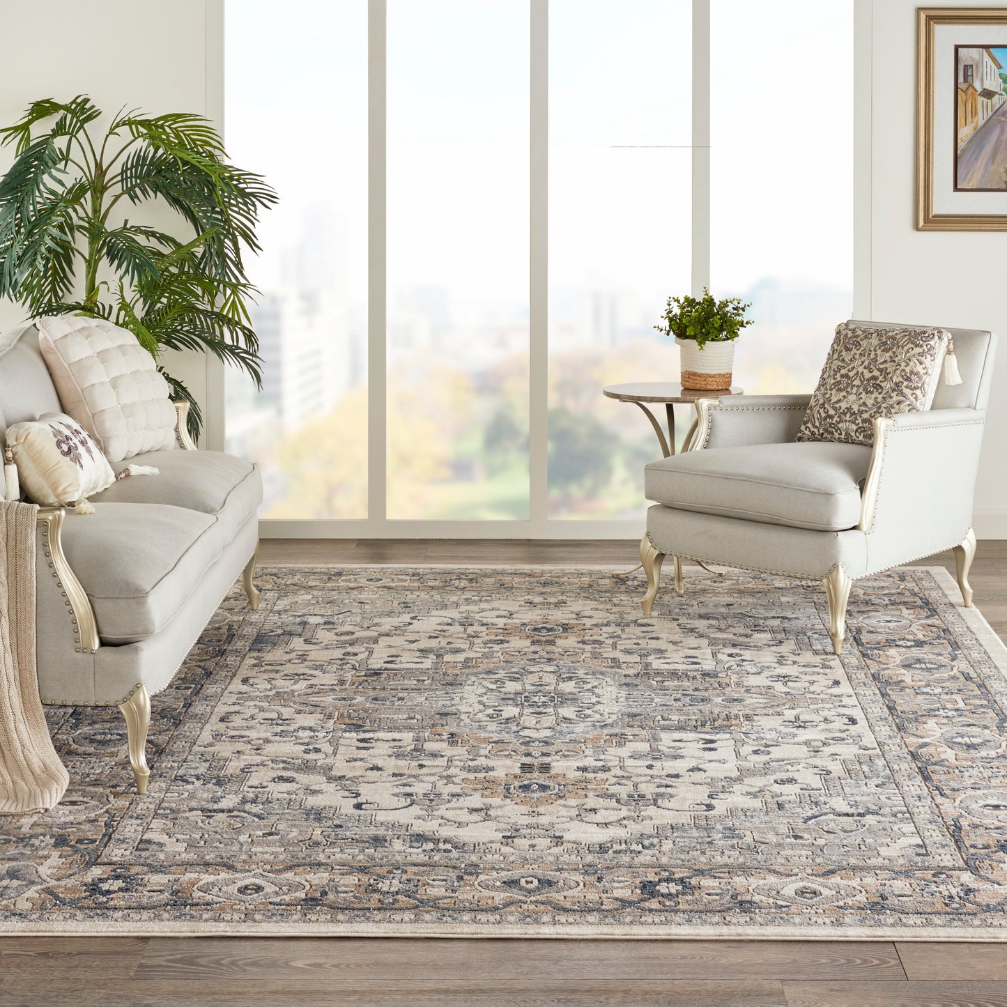 Nourison Quarry 12' x 15' Ivory Grey Farmhouse Indoor Rug