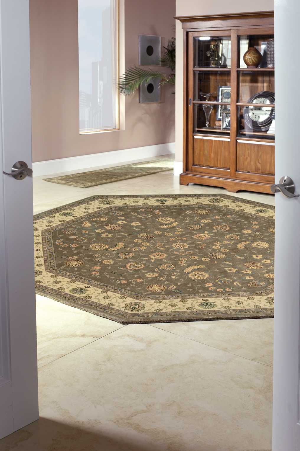 Nourison Nourison 2000 6' x Round Olive Traditional Indoor Rug