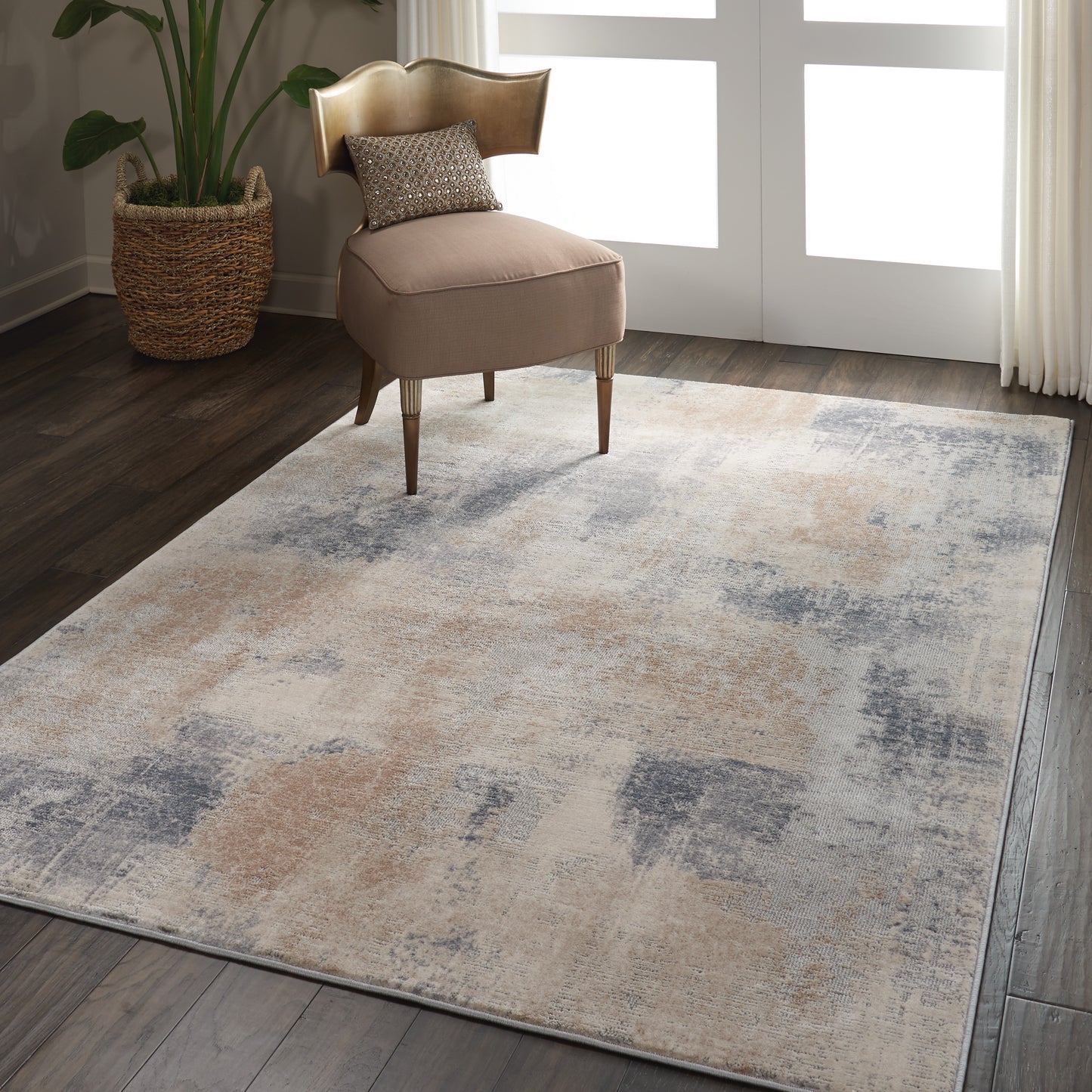 Nourison Rustic Textures 5'3" x 7'3" Beige Grey Modern Indoor Rug