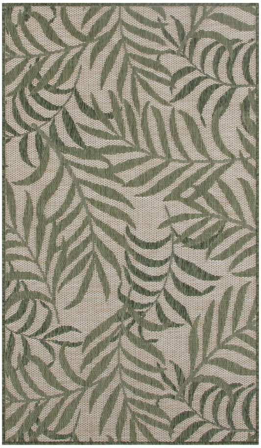 Nourison Garden Oasis 3' x 5' Ivory Green Outdoor Rug