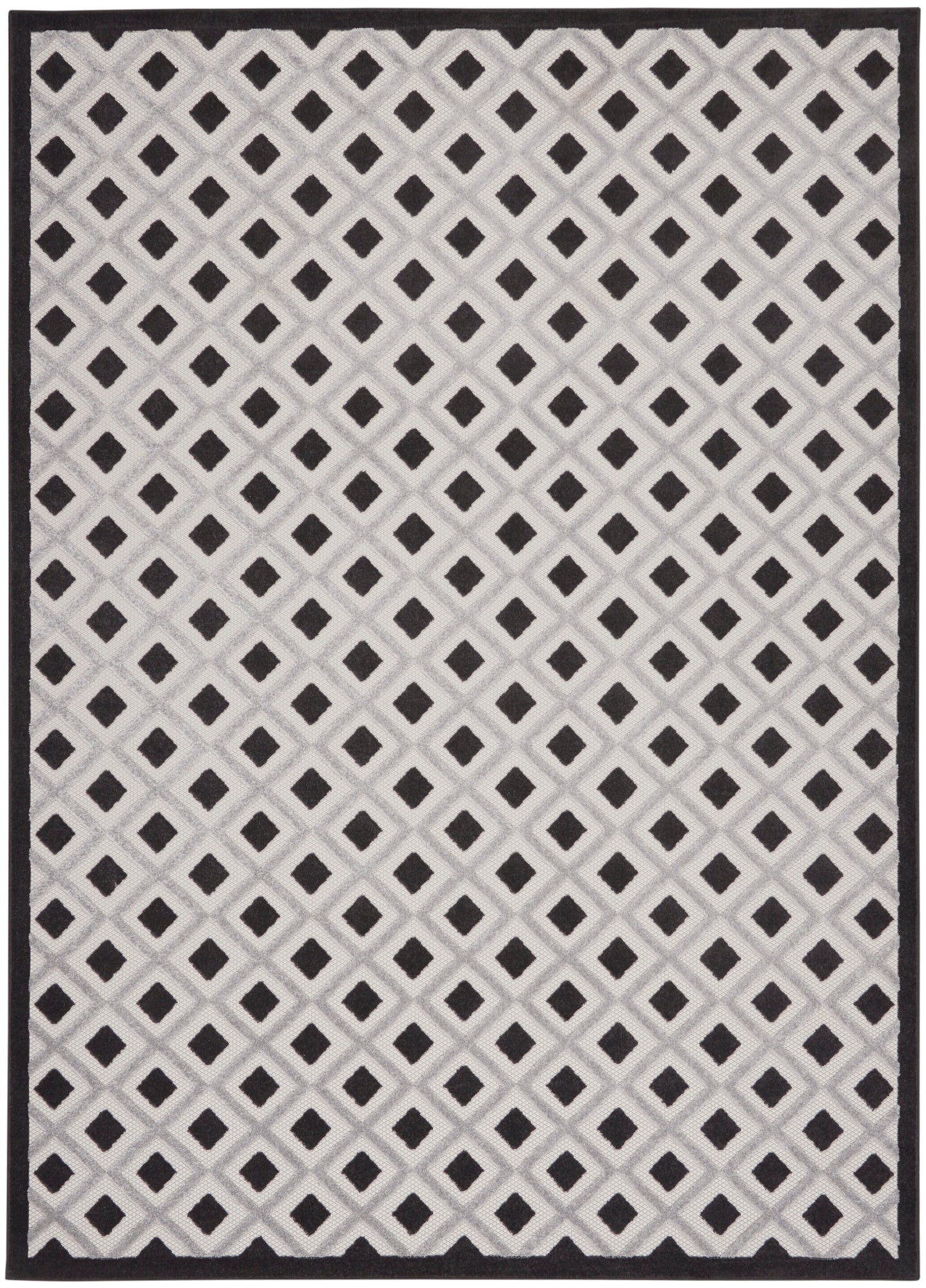 Nourison Aloha 7' x 10' Black White Modern Rug