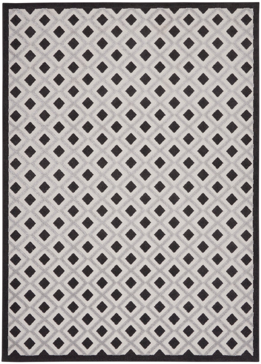 Nourison Aloha 7' x 10' Black White Modern Rug