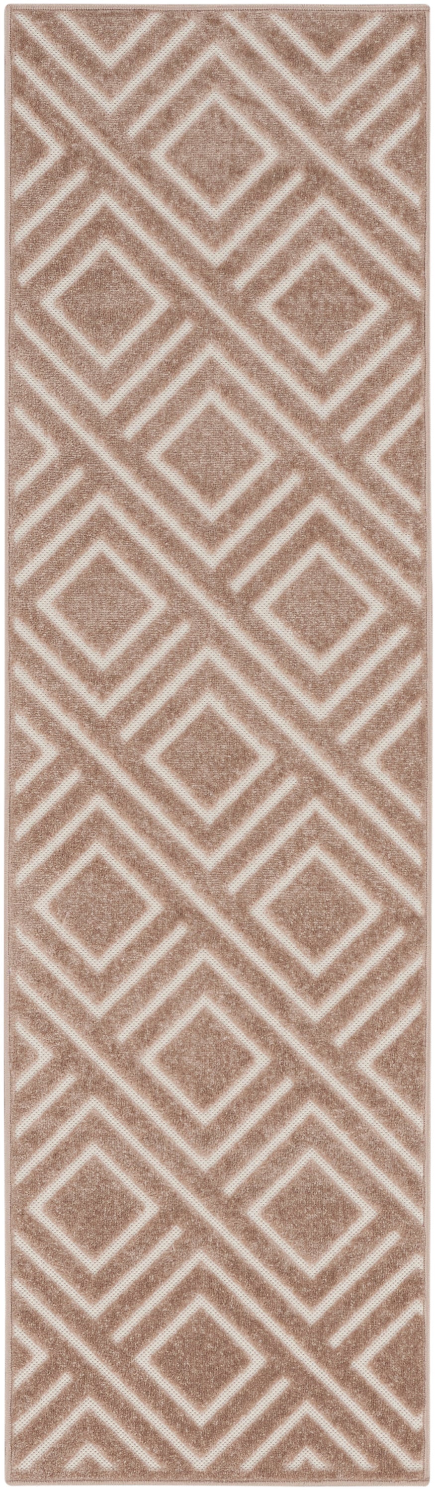 Nourison Care Free 2' x 6' Brown Modern Indoor Rug