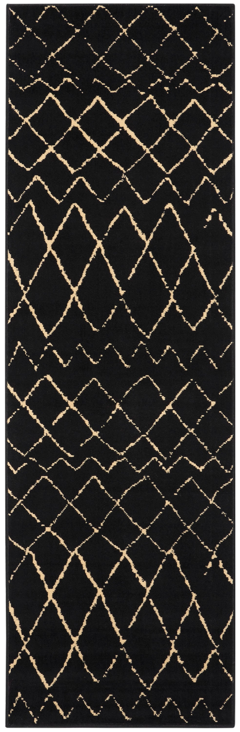 Nourison Grafix 2'3" x 7'6" Black Bohemian Indoor Rug