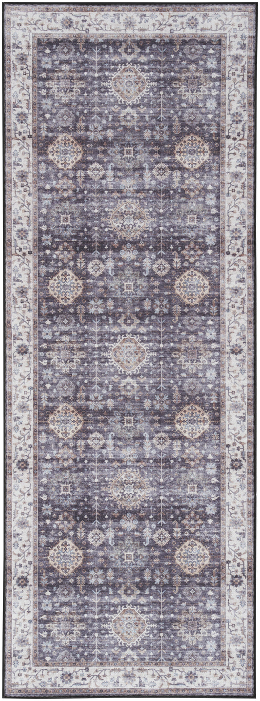 Nourison Fulton 1'10" x 5' Charcoal Vintage Indoor Rug