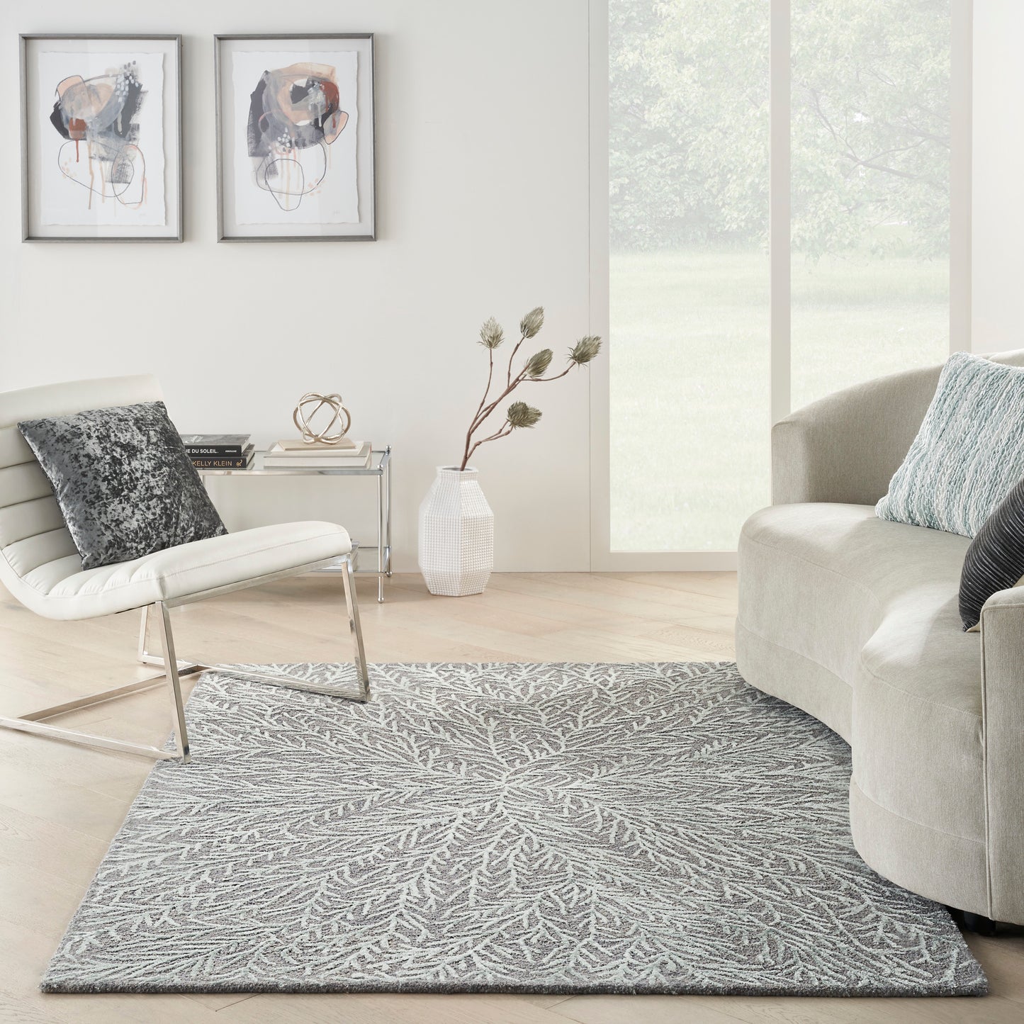 Michael Amini Ma30 Star 5'3" x 7'3" Slate/Teal Modern Indoor Rug