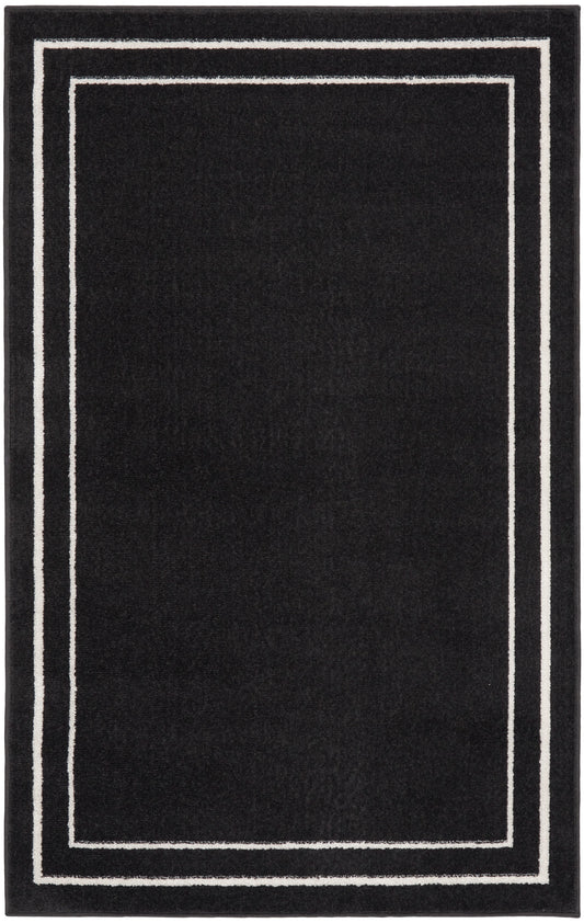 Nourison Nourison Essentials 2' x 4' Black Ivory Contemporary Rug