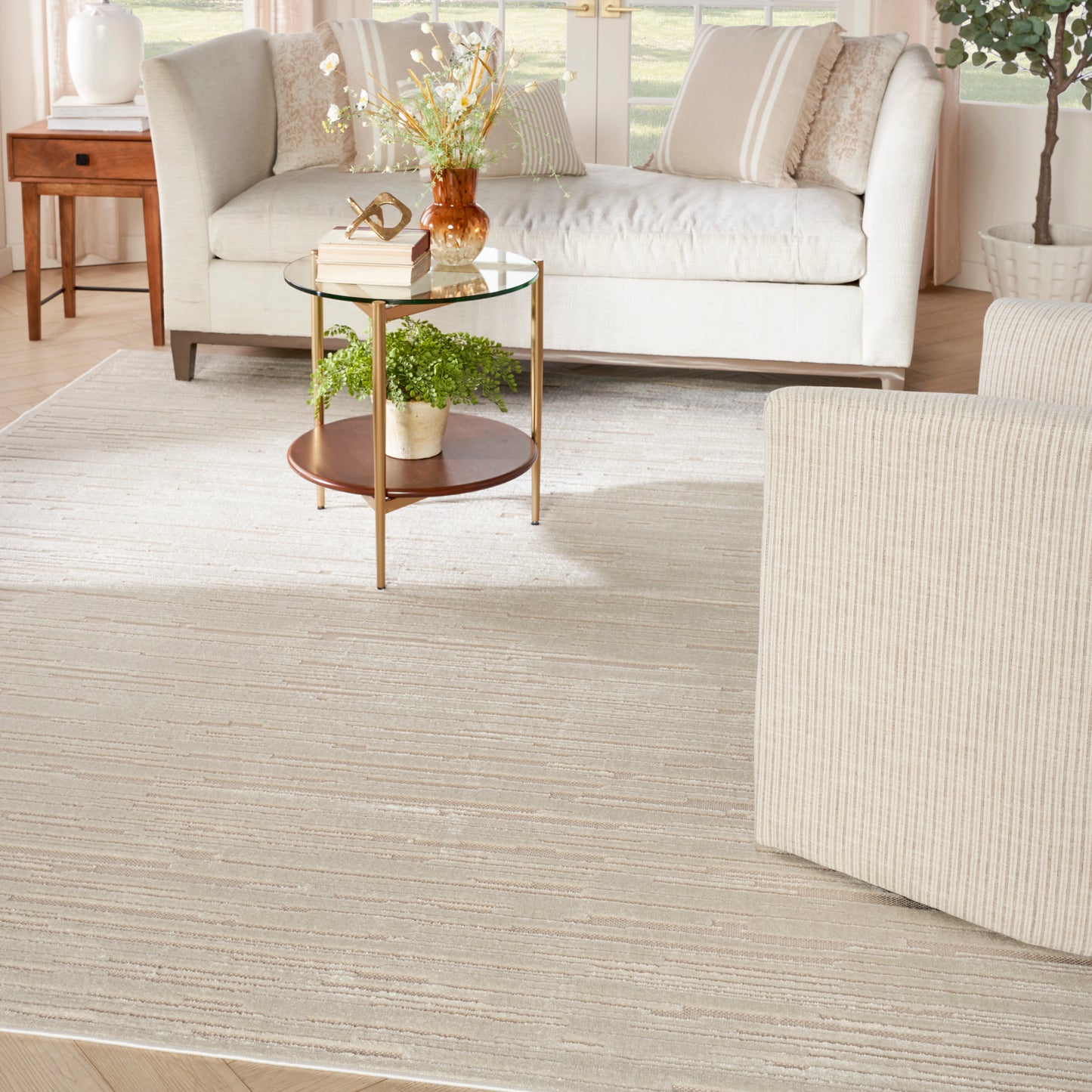 Nourison Care Free 9'2" x 12' Beige Modern Indoor Rug