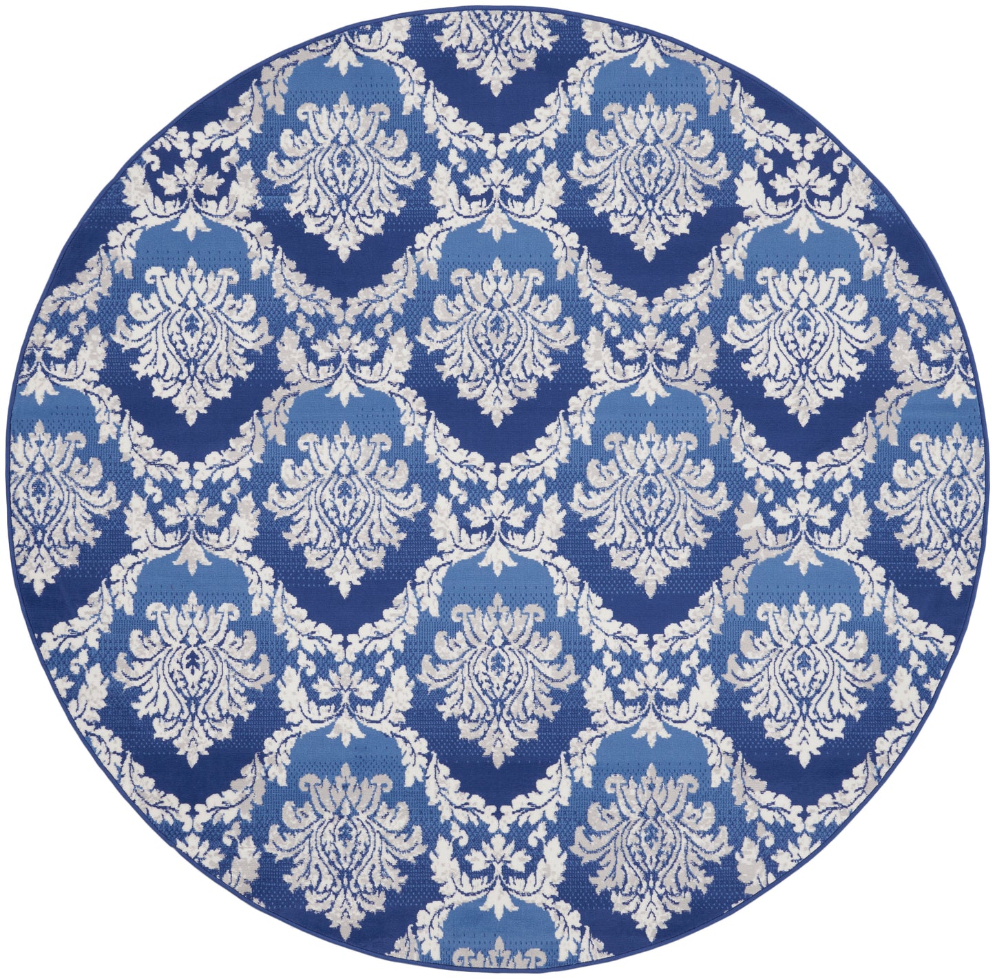 Nourison Whimsicle 8' x Round Blue Farmhouse Indoor Rug