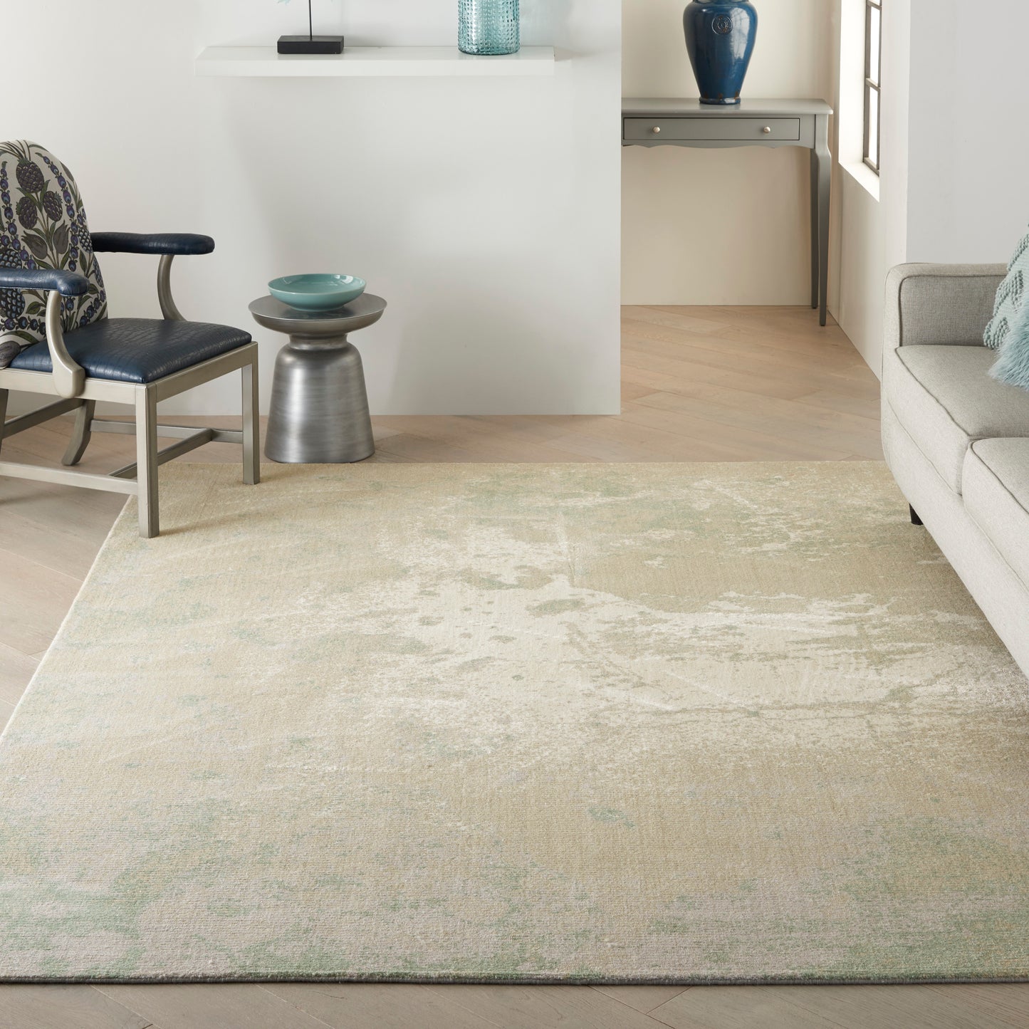 Nourison Twilight 7'9" x 9'9" Ivory Green Modern Indoor Rug