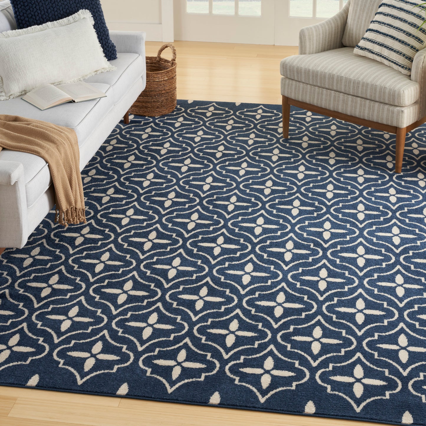 Nourison Nourison Essentials 8' x 10' Navy Ivory Modern Rug