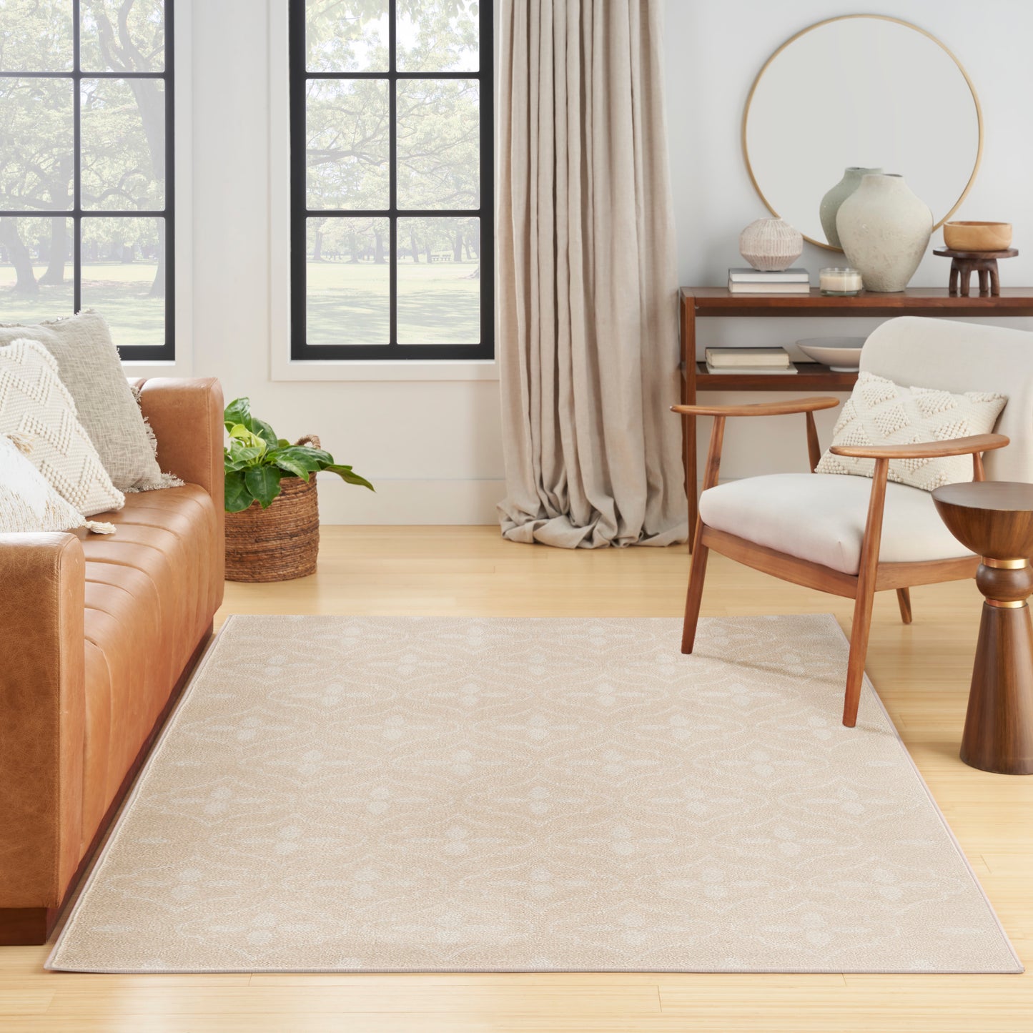 Nourison Nourison Essentials 4' x 6' Ivory Beige Modern Rug