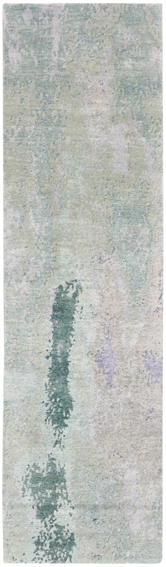 Nourison Silk Shadows 2'3" x 8' Blue Green Modern Indoor Rug