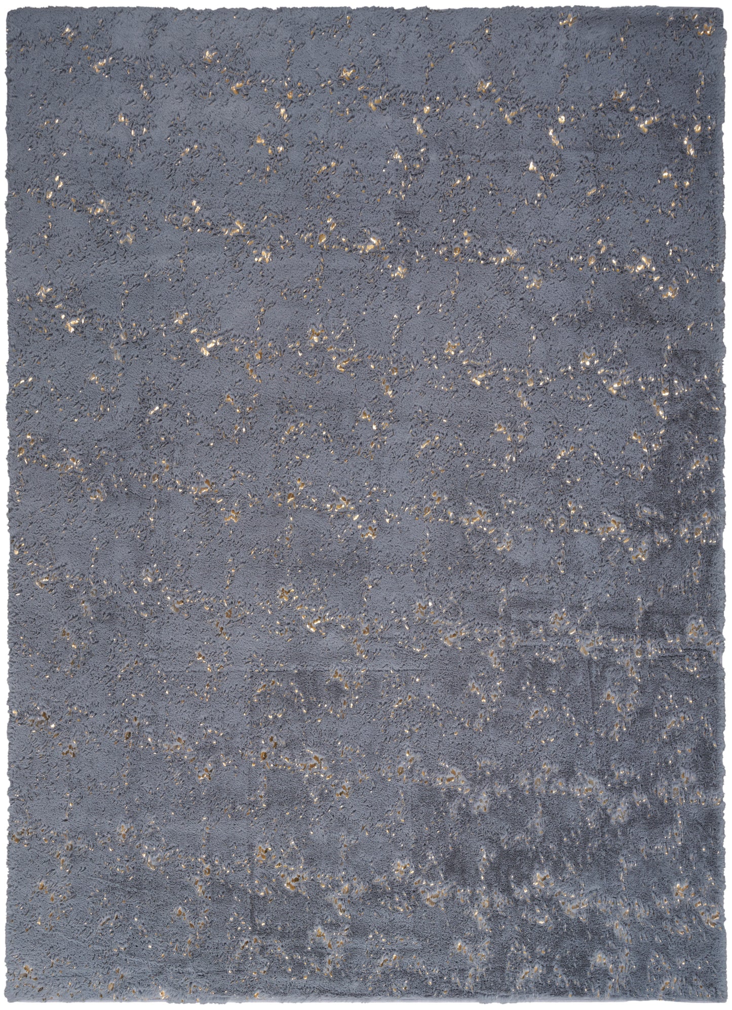 Nourison Cozy Shimmer 7'9" x 9'9" Slate Gold Glam Indoor Rug