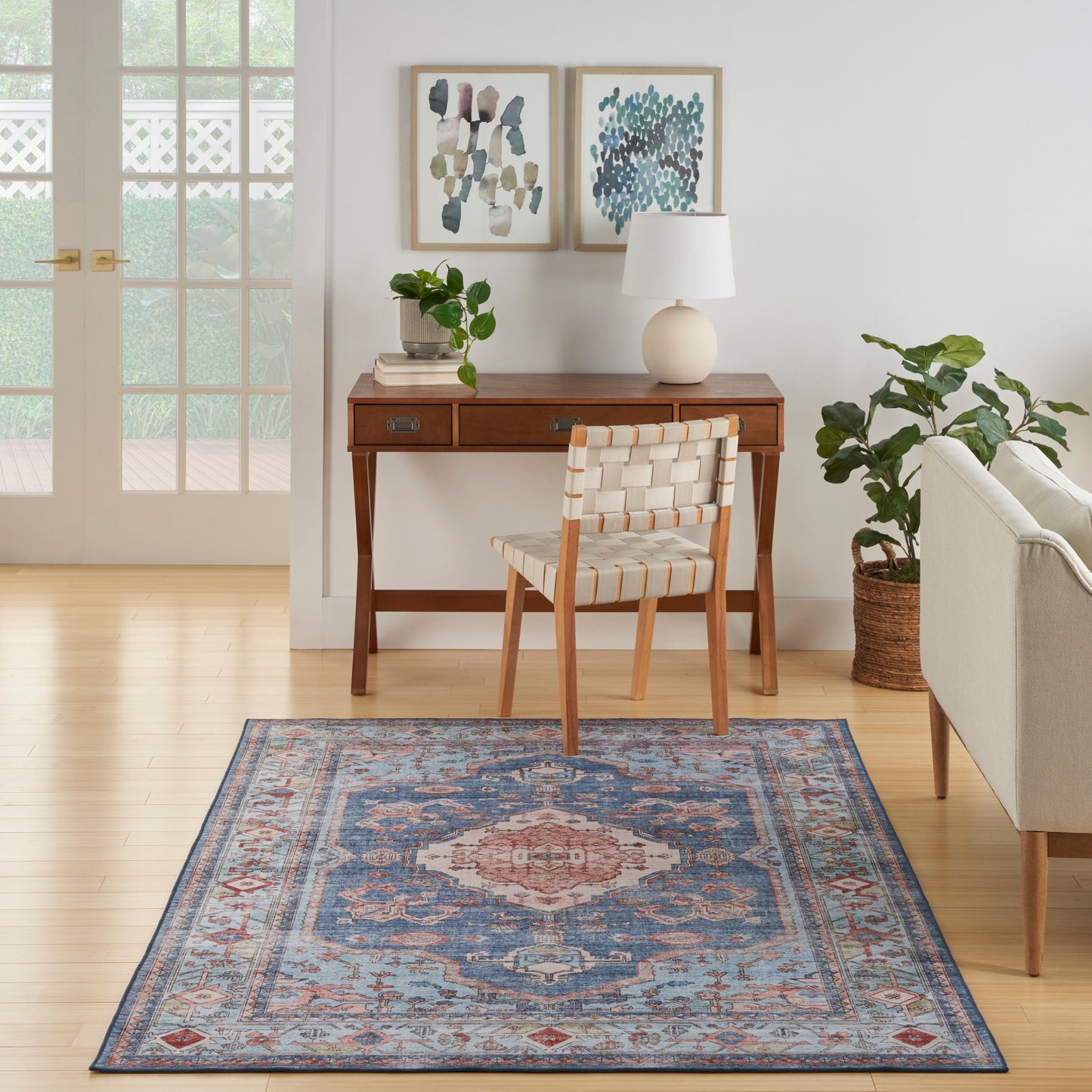 Nourison Fulton 7'10" x 9'10" Blue Vintage Indoor Rug