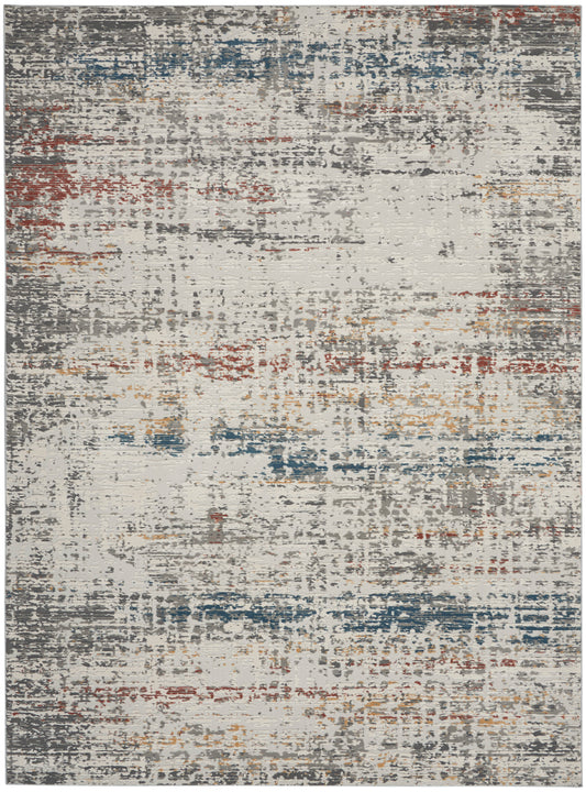 Nourison Rustic Textures 7'10" x 10'6" Light Grey Multi Modern Indoor Rug