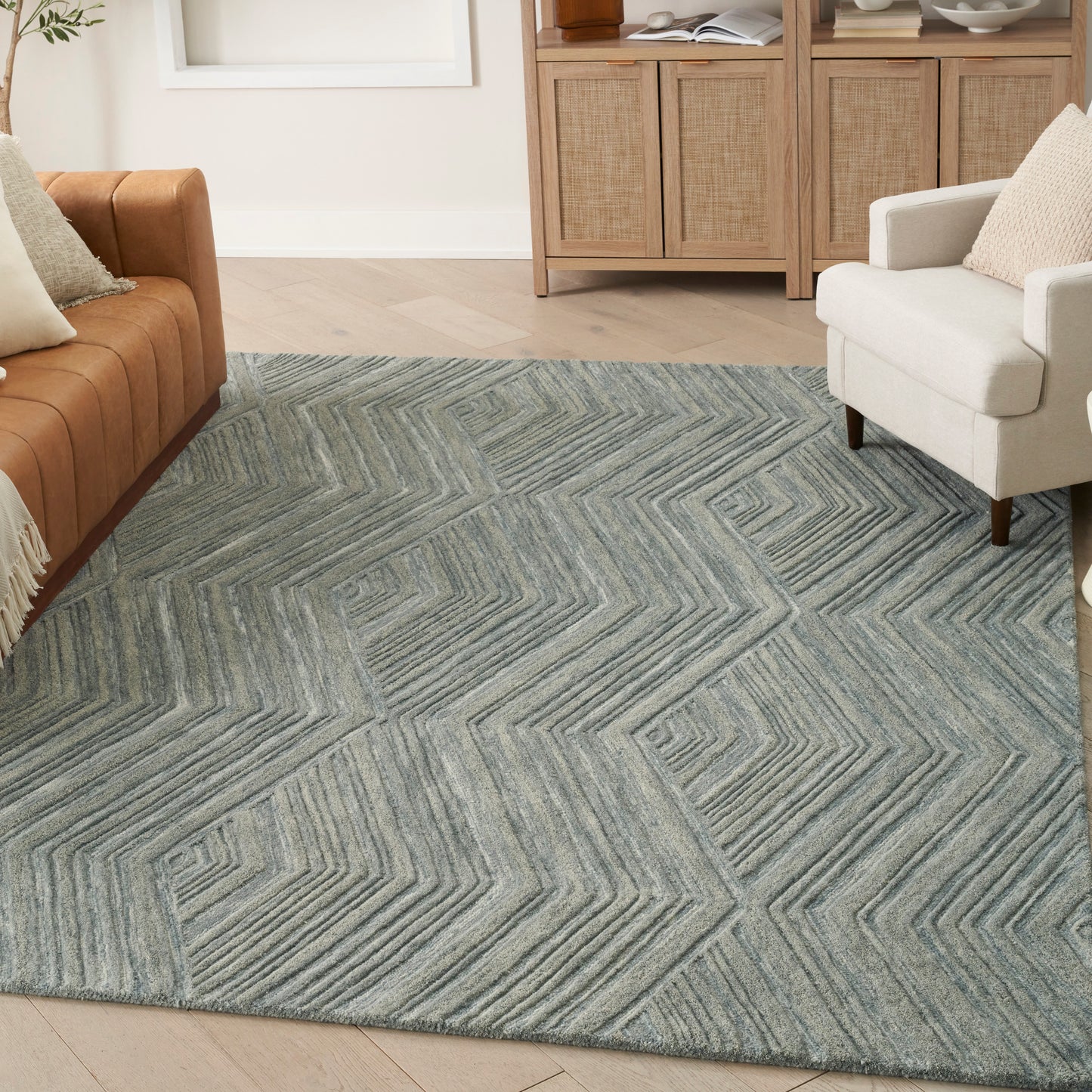 Nourison Graceful 8'6" x 11'6" Blue Modern Indoor Rug