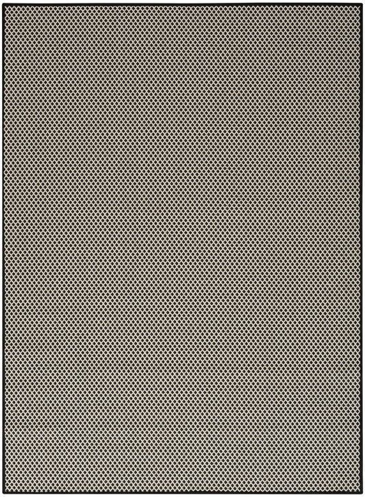 Nourison Courtyard 6' x 9' Black White Modern Rug