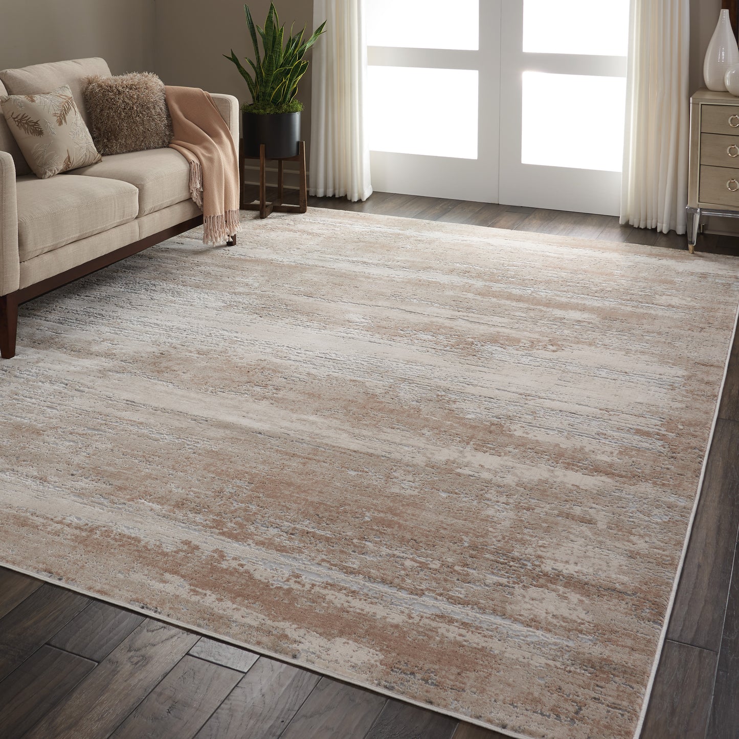 Nourison Rustic Textures 9'3" x 12'9" Beige Modern Indoor Rug