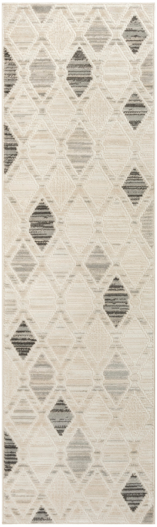 Nourison Serenity Home 2'2" x 7'6 Beige Grey Modern Indoor Rug