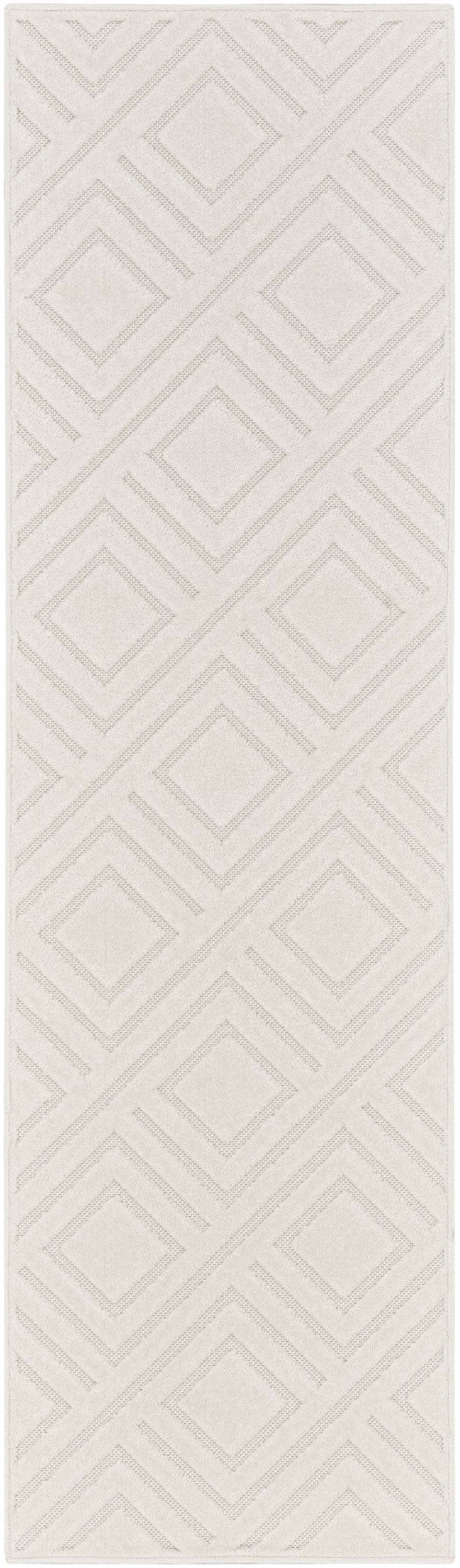 Nourison Care Free 2' x 6' Ivory Modern Indoor Rug