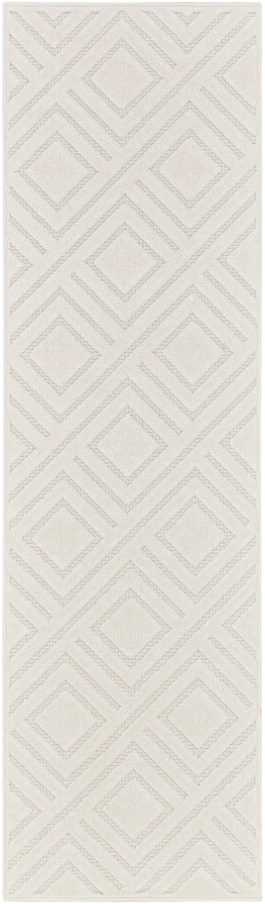 Nourison Care Free 2' x 6' Ivory Modern Indoor Rug