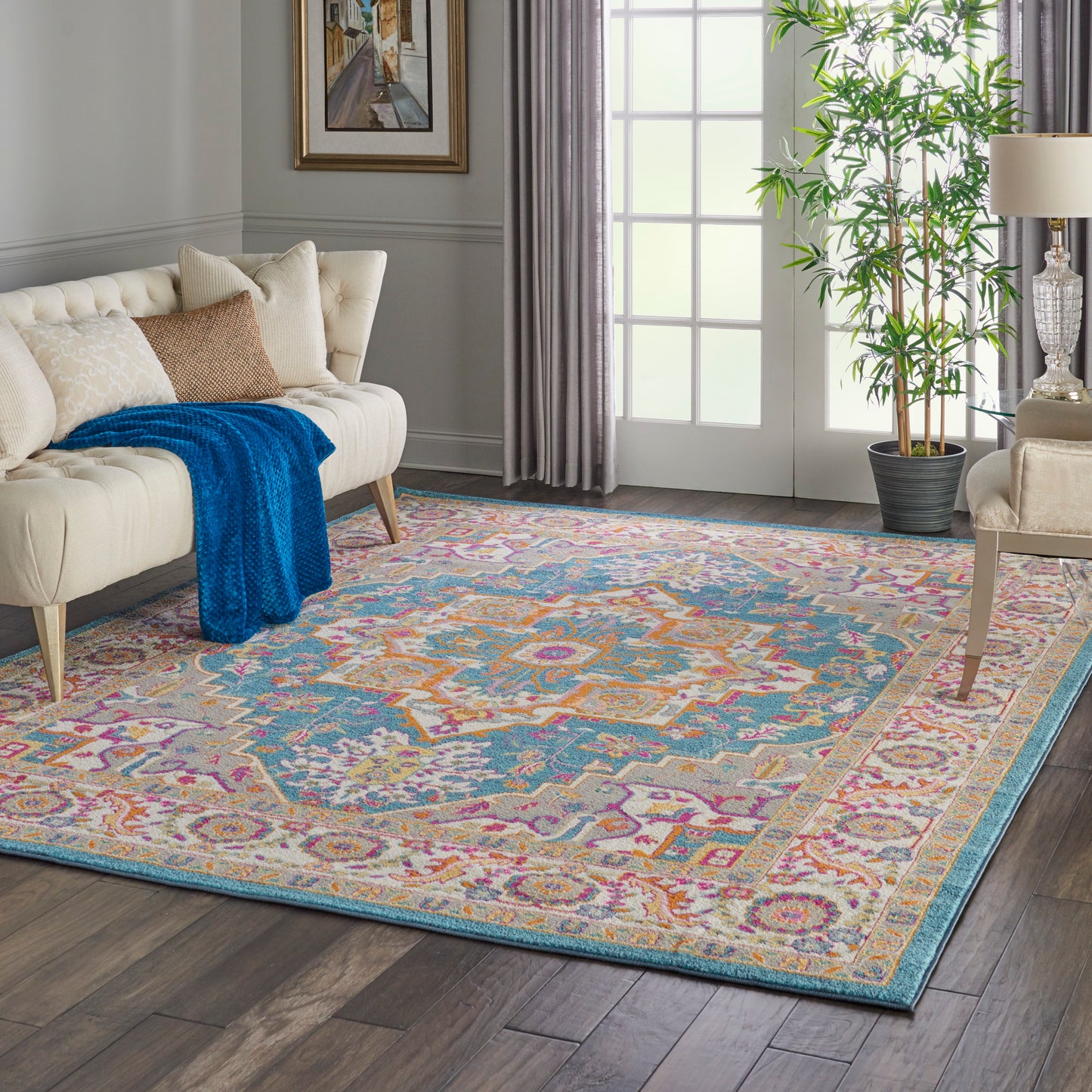 Nourison Passion 8' x 10' Teal Multicolor Bohemian Indoor Rug