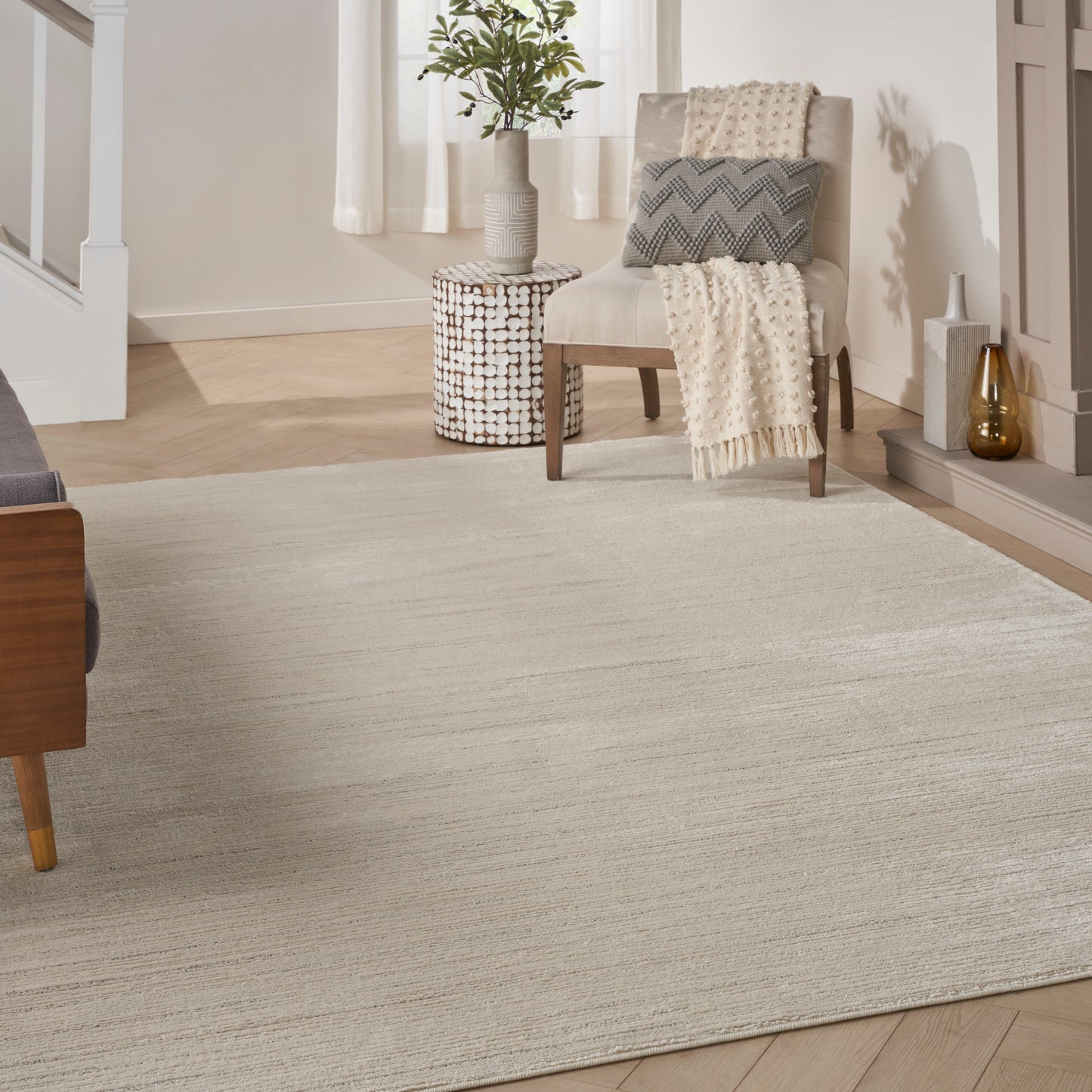 Nourison Andes 9' x 12' Ivory Grey Scandinavian Indoor Rug