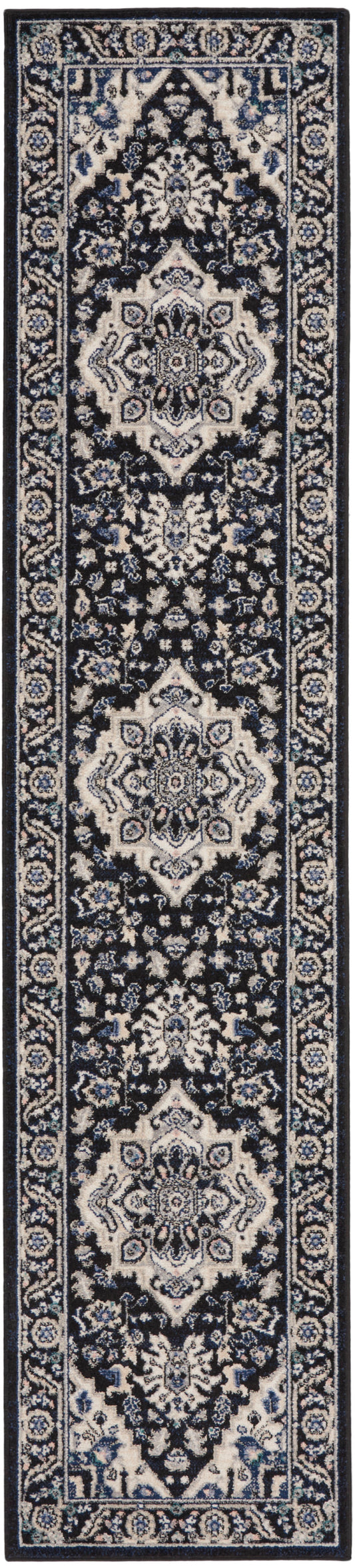 Nourison Passion 2'2" x 10' Black Ivory Bohemian Indoor Rug