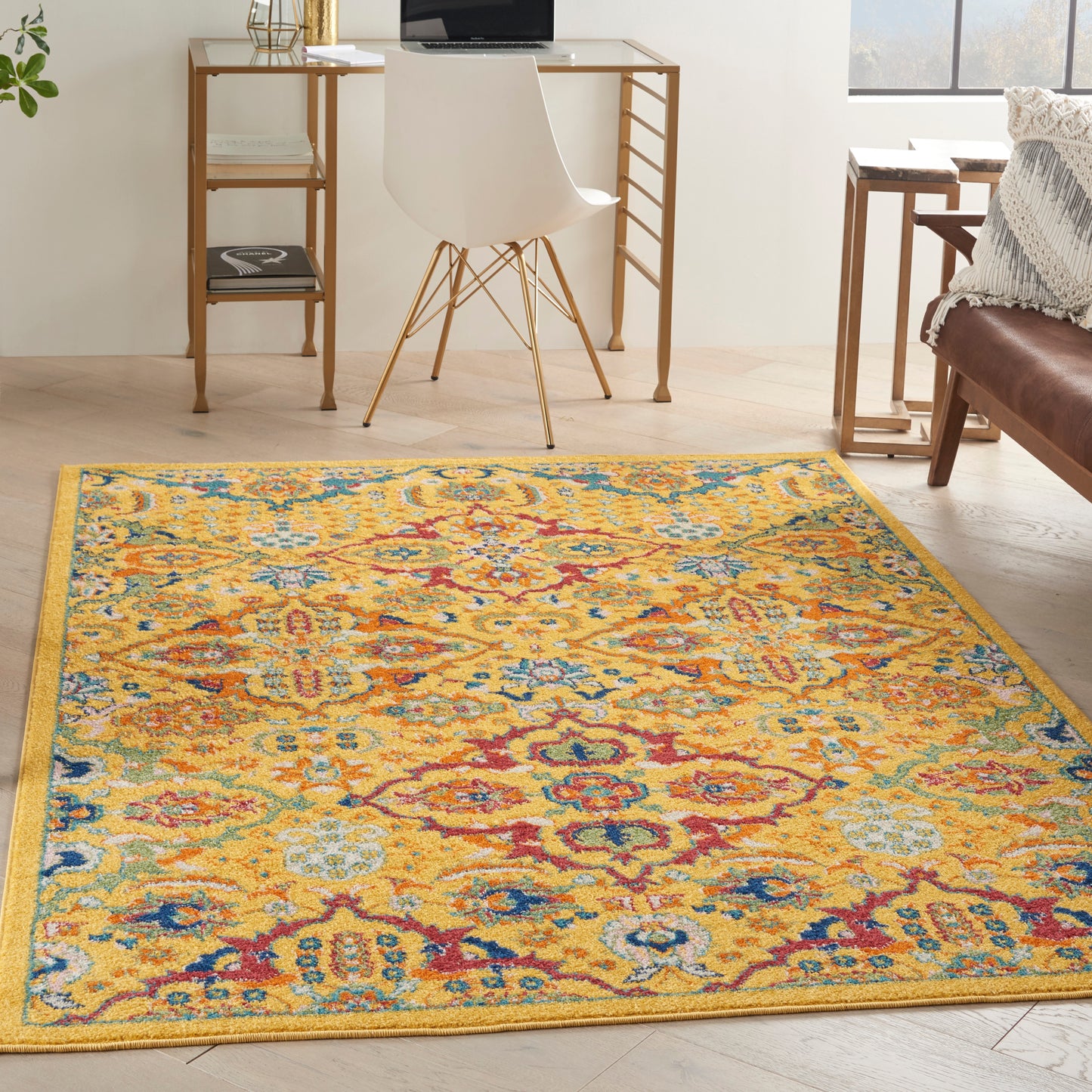 Nourison Allur 4' x 6' Yellow Multicolor Bohemian Indoor Rug