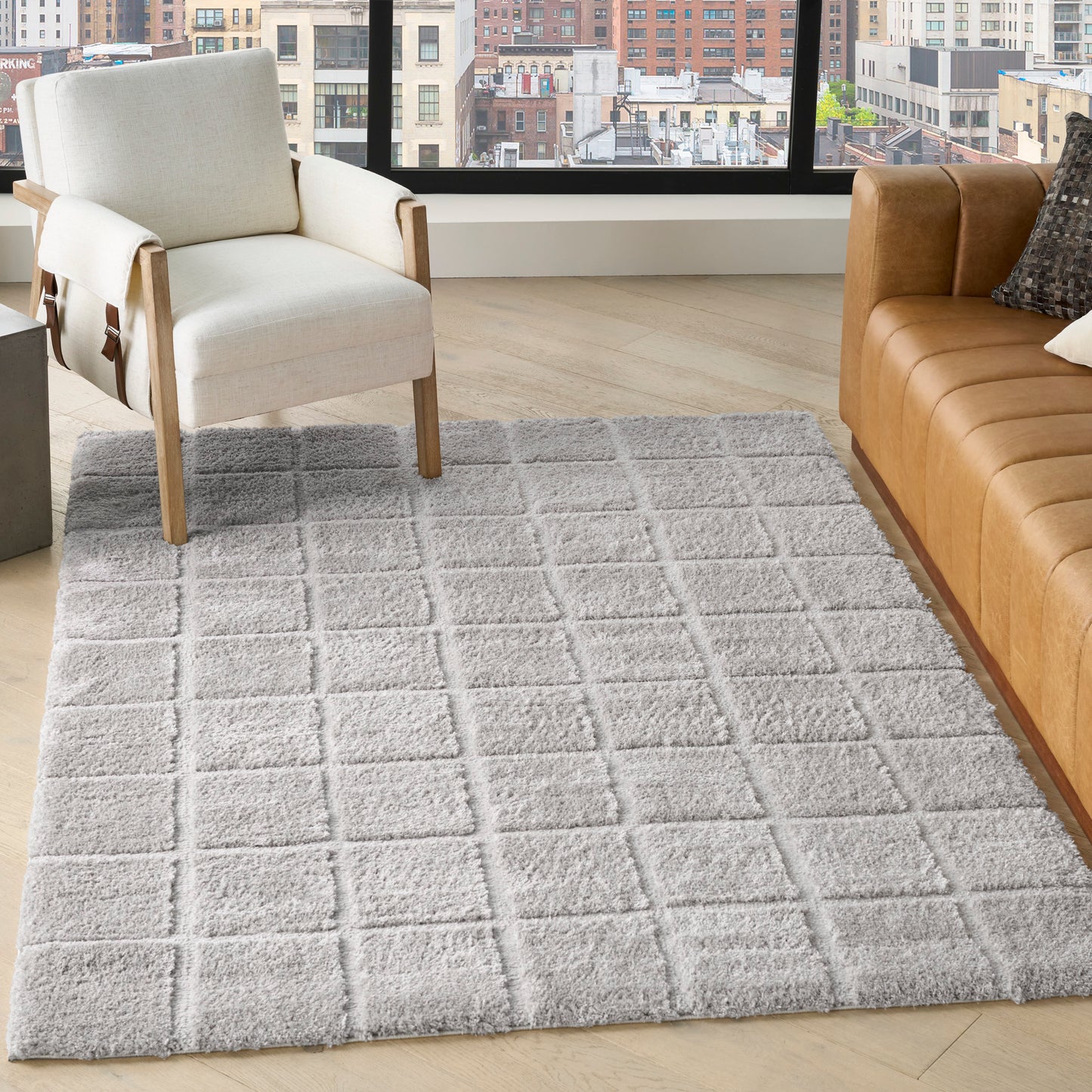 DKNY West End Ave 6' x 9' Grey Modern Indoor Rug