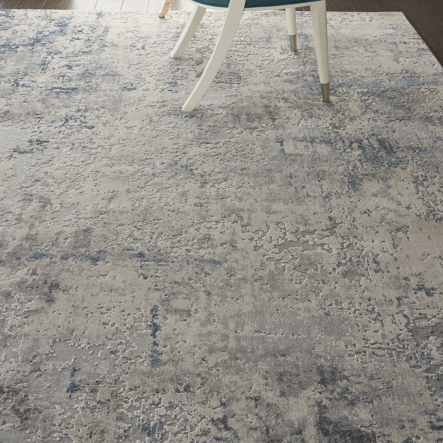 Nourison Rustic Textures 7'10" x 10'6" Ivory/Grey/Blue Modern Indoor Rug