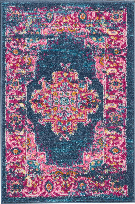 Nourison Passion 1'10" x 2'10" Blue Bohemian Indoor Rug