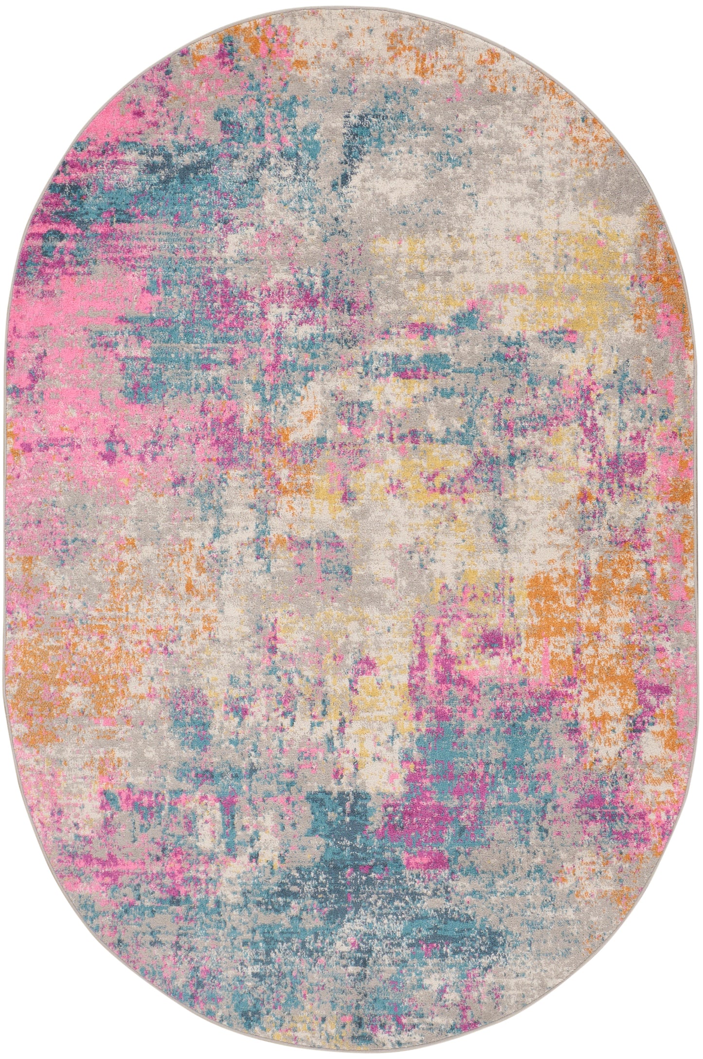 Nourison Passion 6' x 9' Oval Ivory Multicolor Modern Indoor Rug