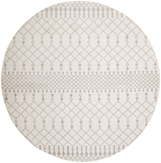 Nourison Astra Machine Washable 5'3" x Round Ivory Bohemian Indoor Rug