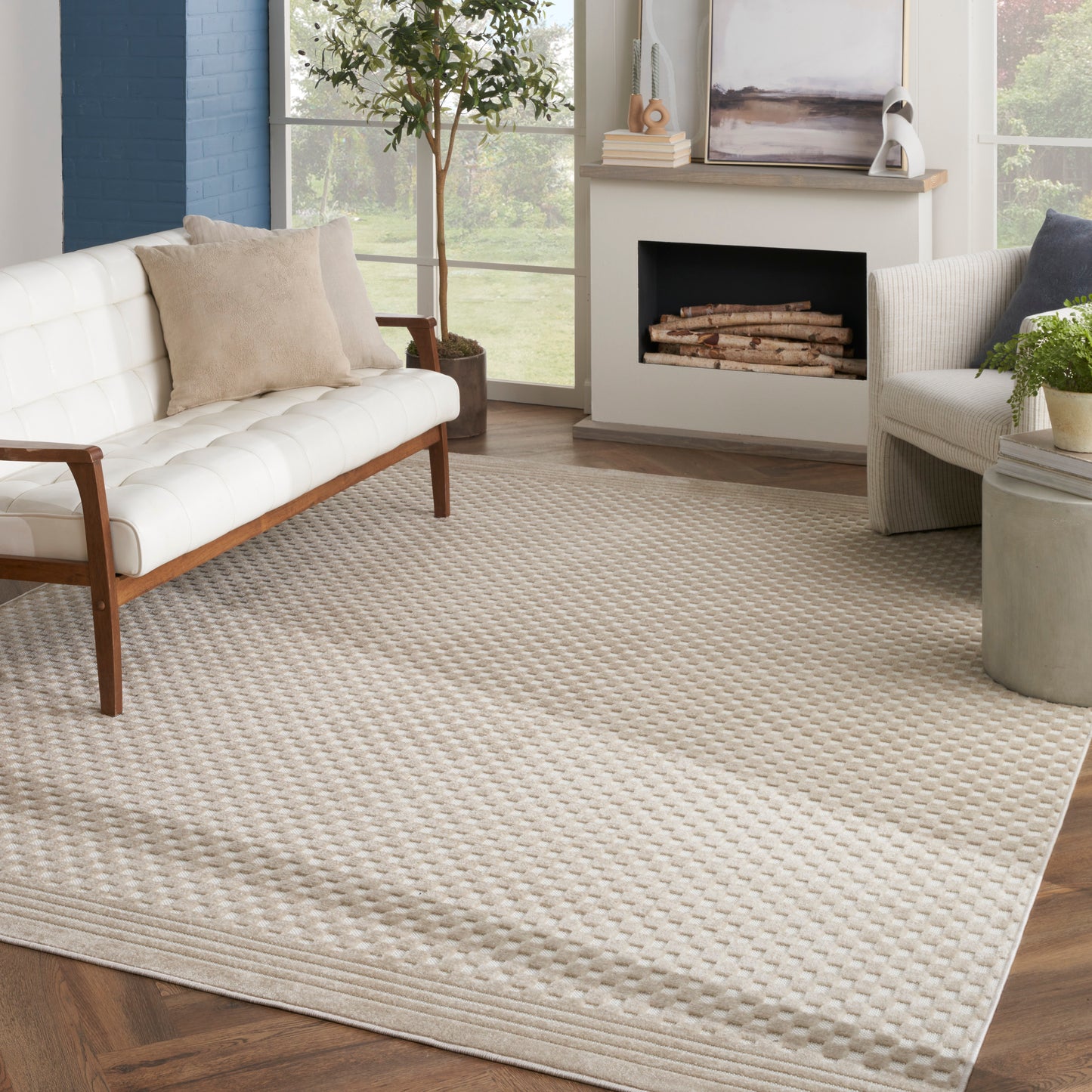 Nourison Care Free 9'2" x 12' Beige Modern Indoor Rug