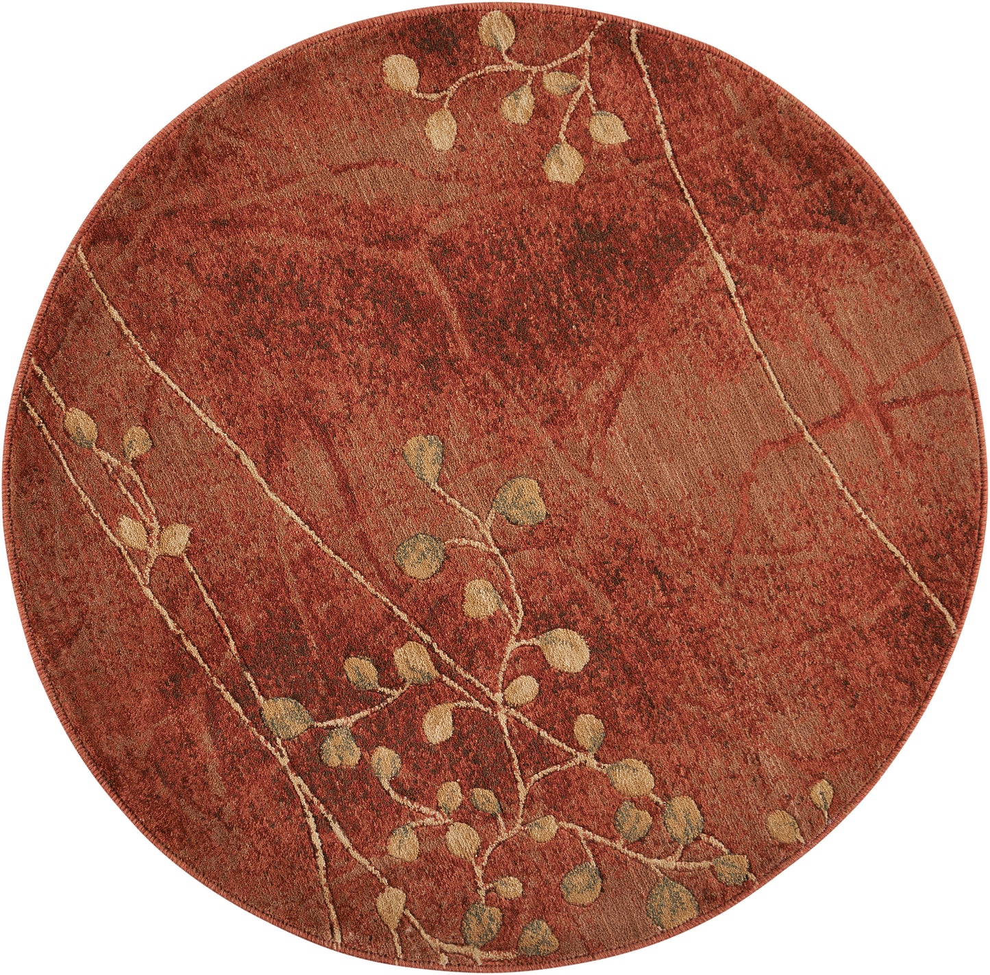 Nourison Somerset 3'6" x Round Flame Rustic Indoor Rug