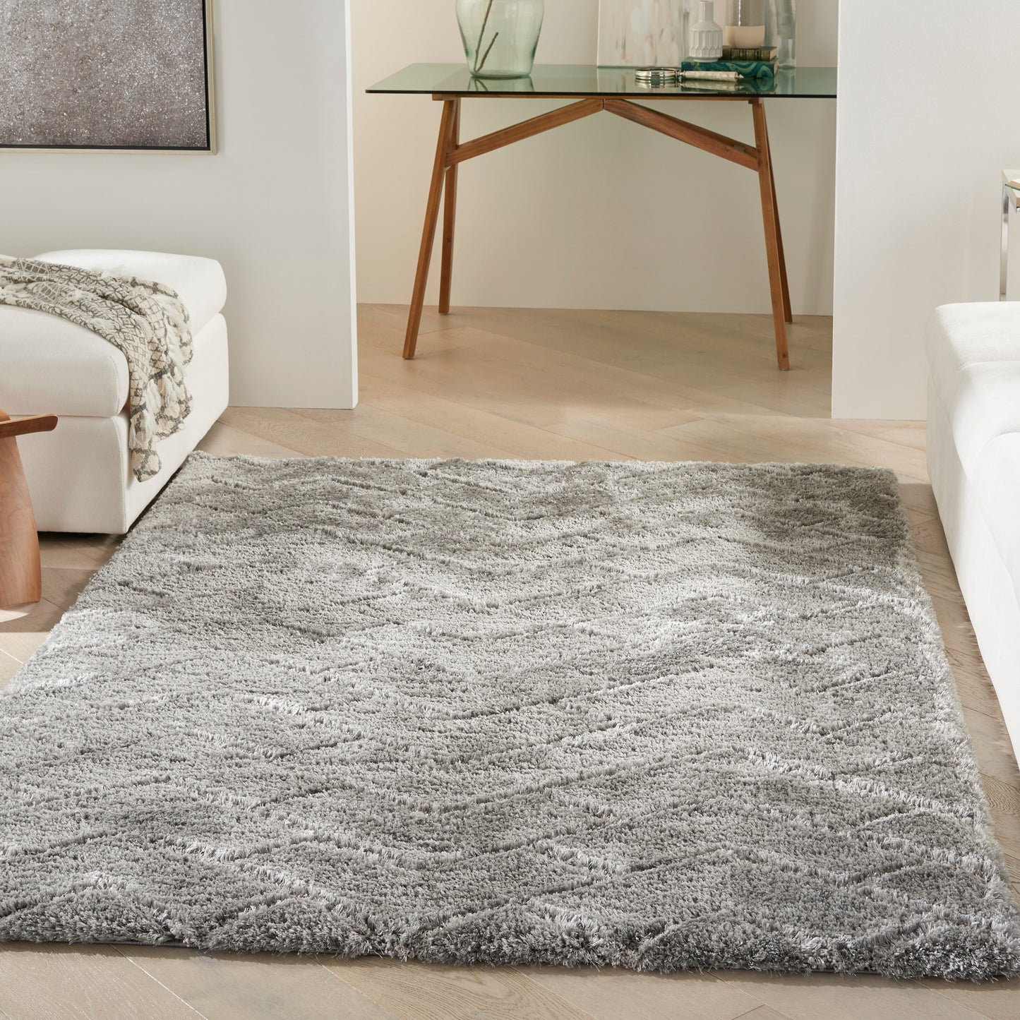 Nourison Dreamy Shag 4' x 6' Grey Shag Indoor Rug