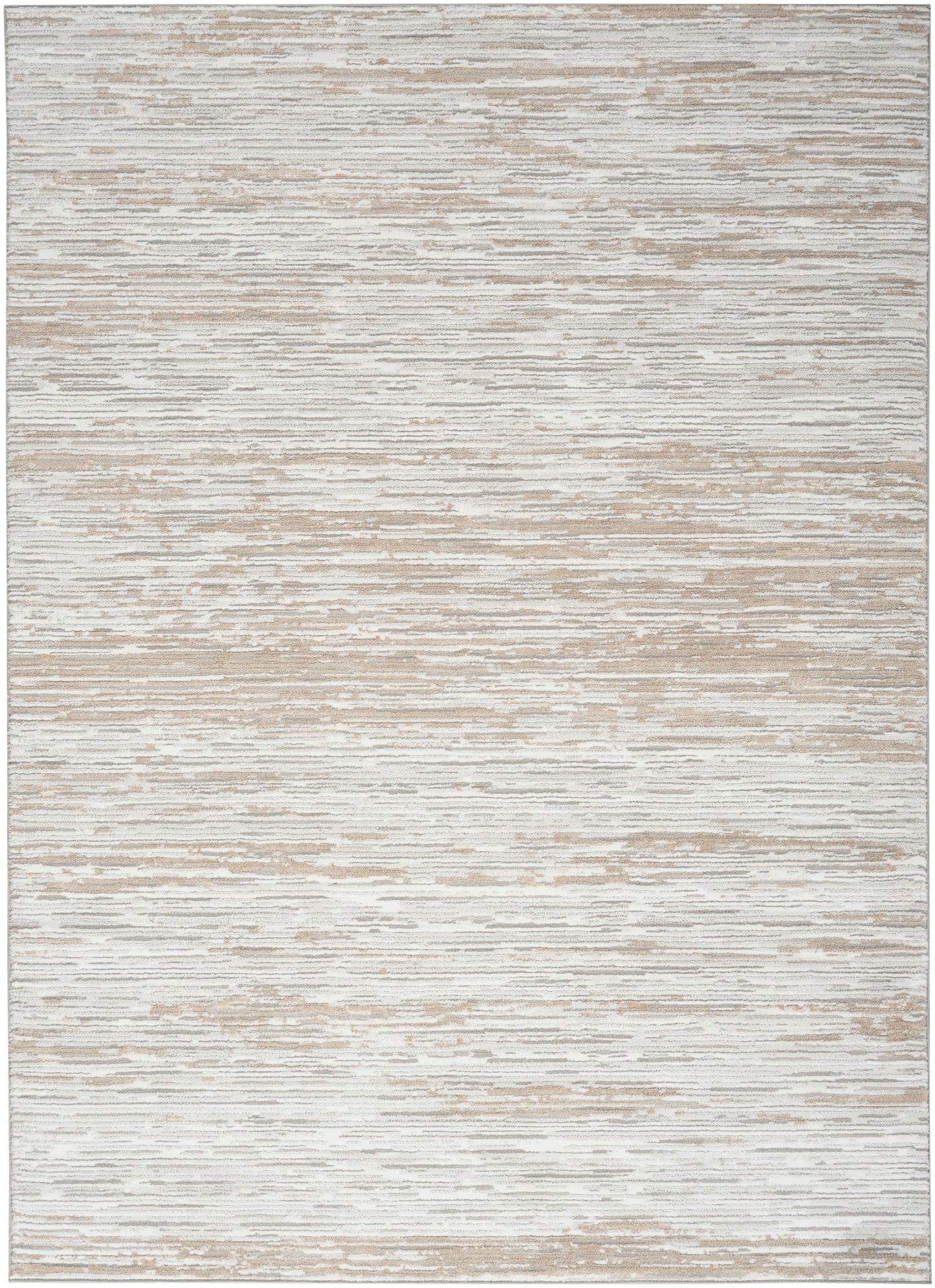 Nourison Dew 5'3" x 7' Silver Beige Modern Indoor Rug