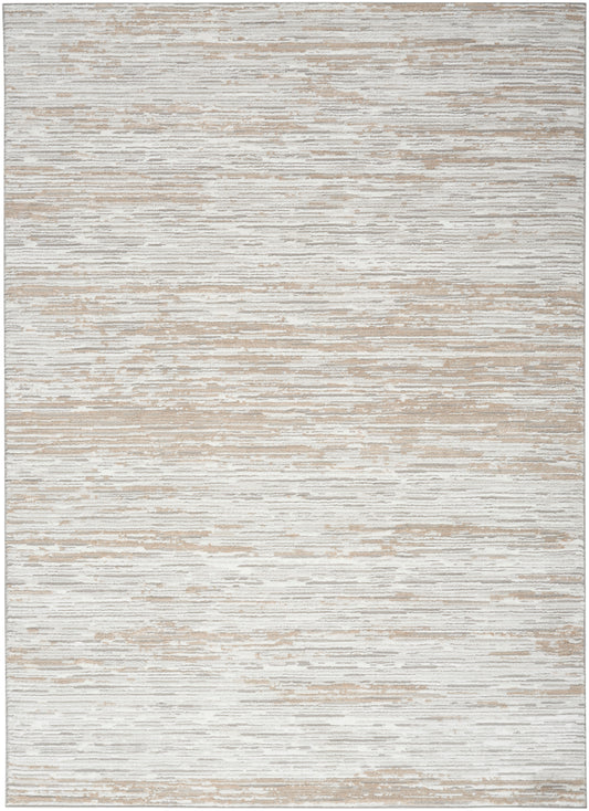 Nourison Dew 5'3" x 7' Silver Beige Modern Indoor Rug