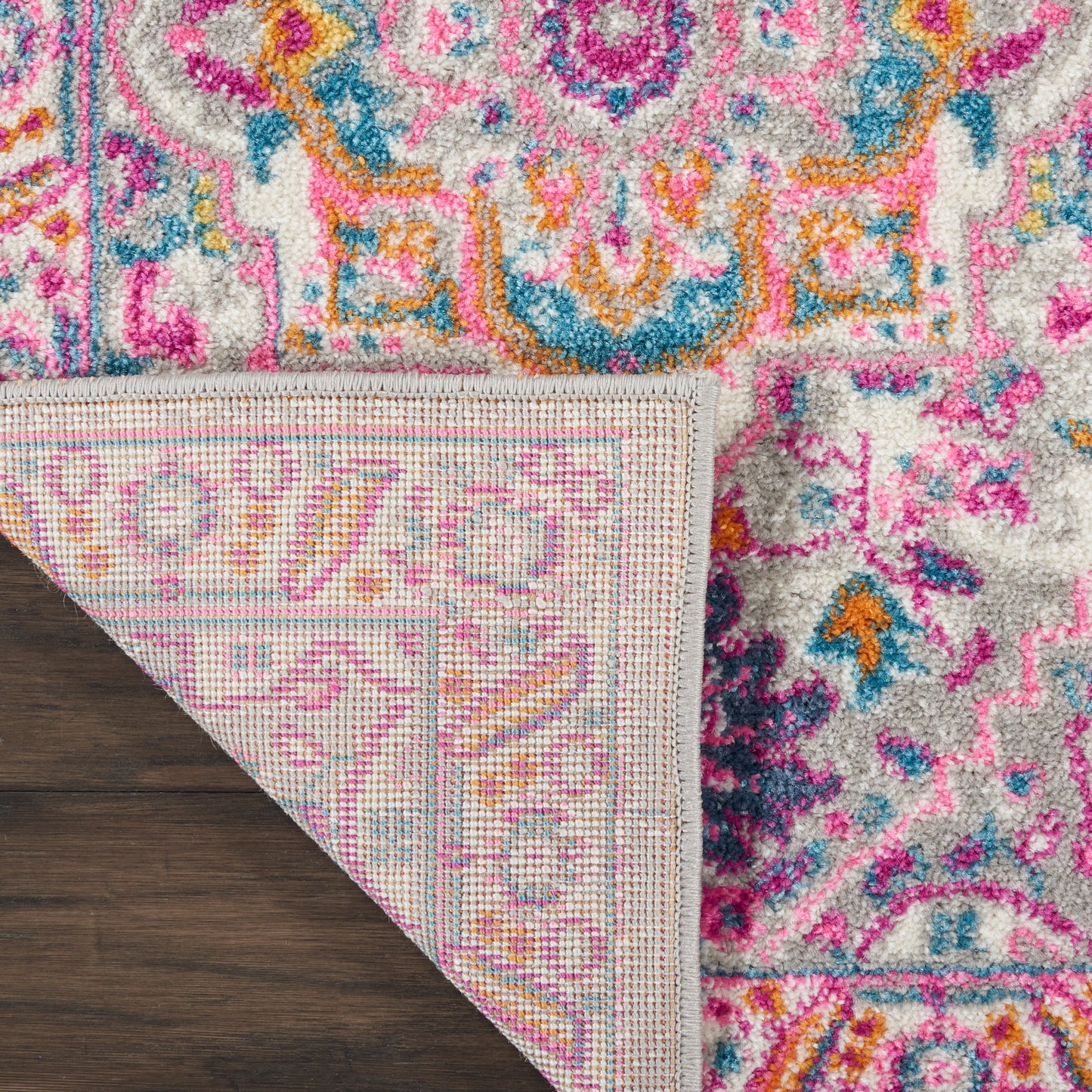 Nourison Passion 1'10" x 2'10" Light Grey/Pink Bohemian Indoor Rug