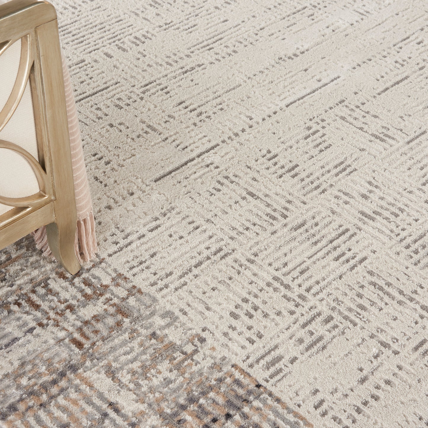 Nourison Elation 7' x 10' Ivory Grey Modern Indoor Rug