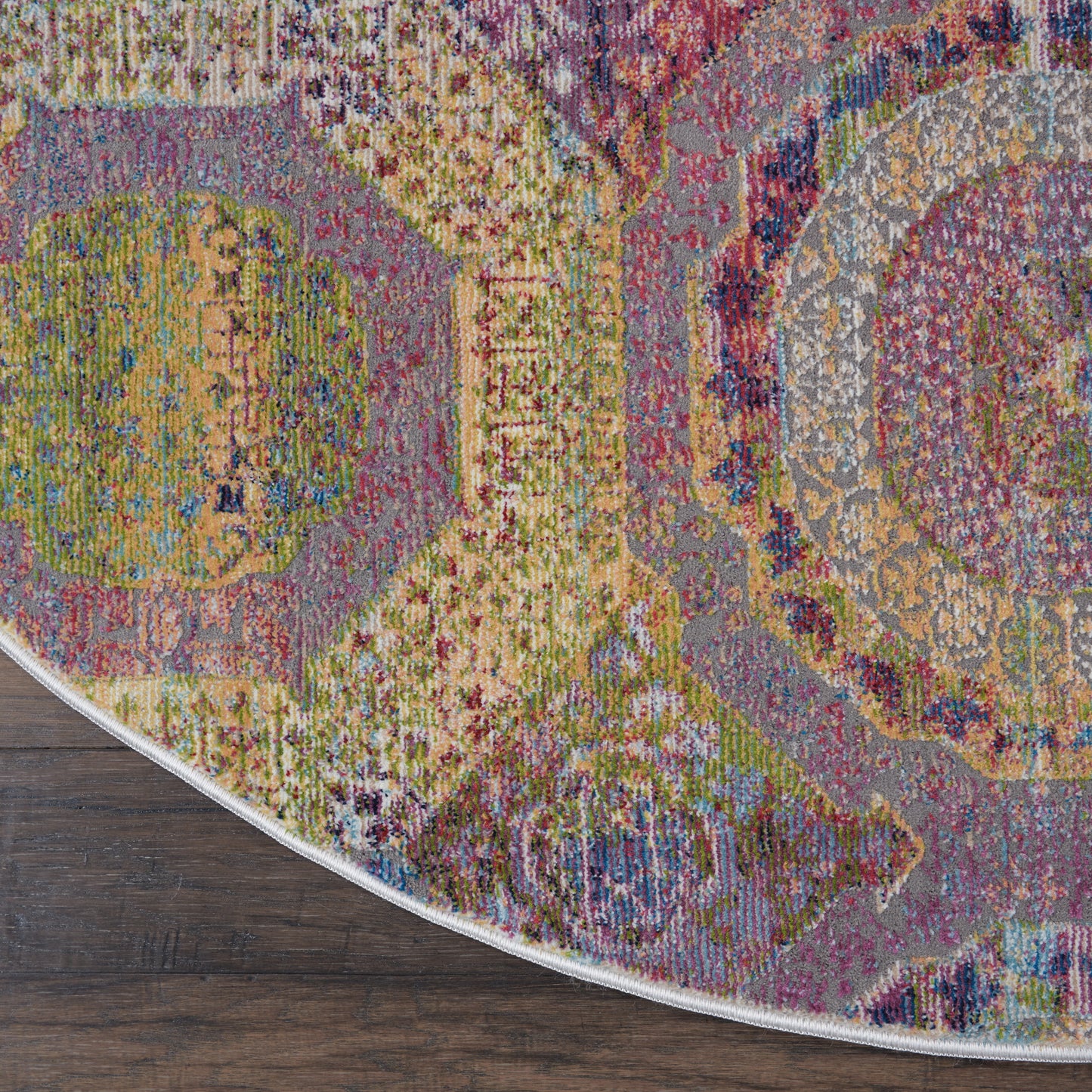 Nourison Ankara Global 4' x Round Multicolor Bohemian Indoor Rug