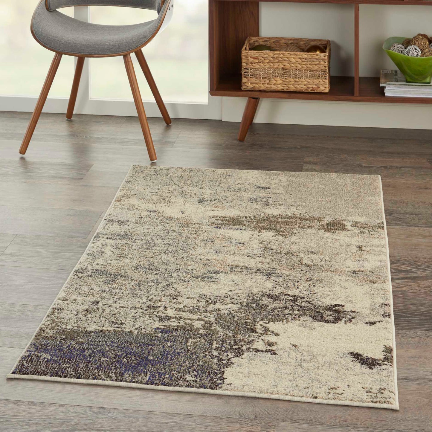 Nourison Celestial 3' x 5' Ivory/Grey Modern Indoor Rug