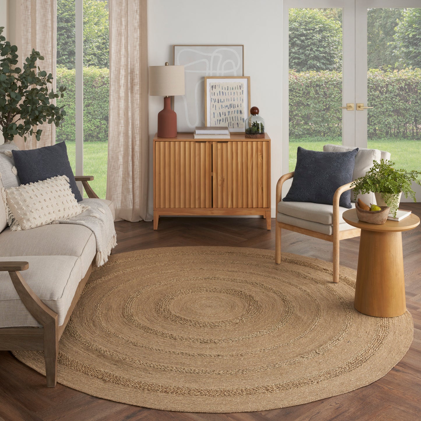 Nourison Natural Seagrass 6' x Round Natural Outdoor Rug