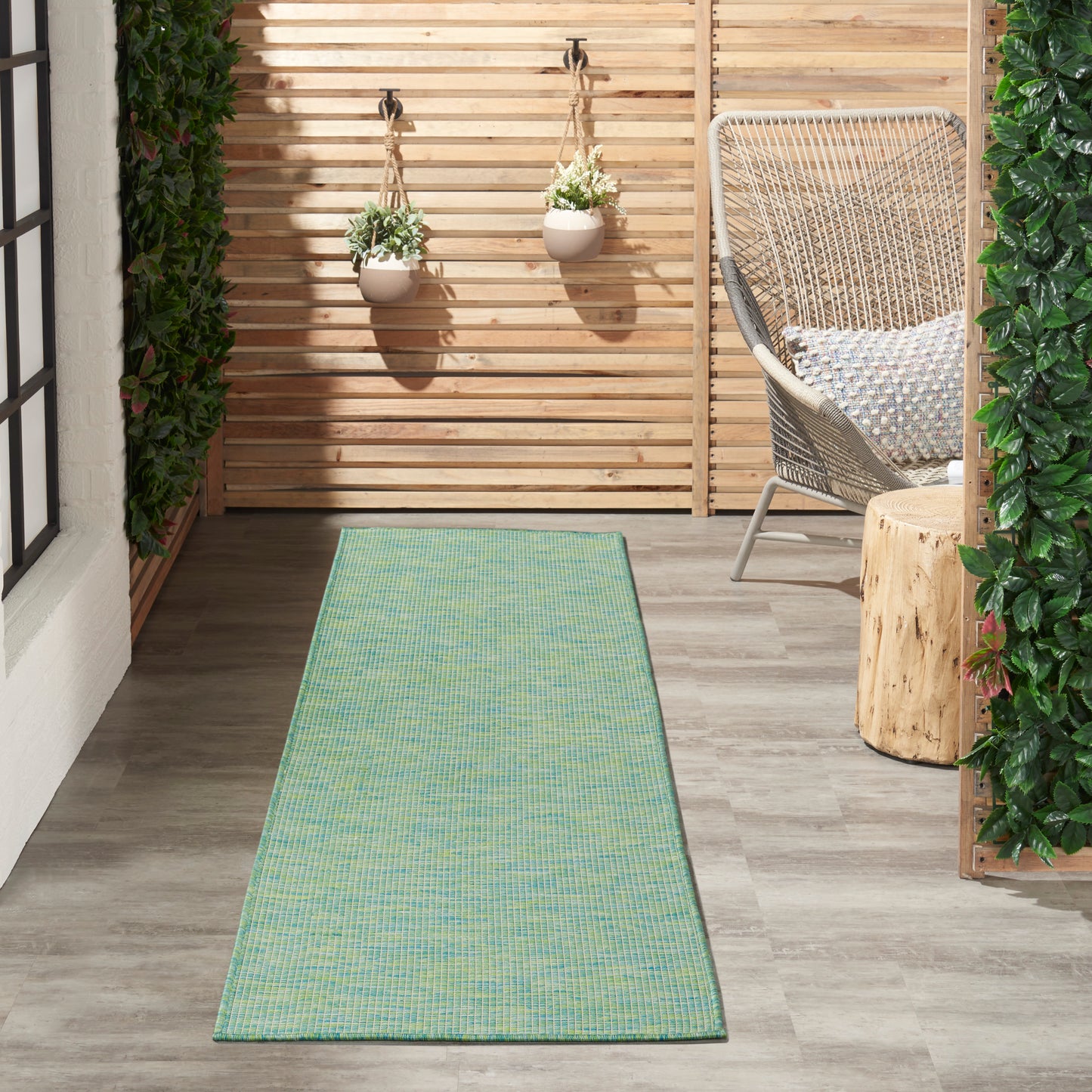 Nourison Positano 2' x 6' Blue Green Modern Rug