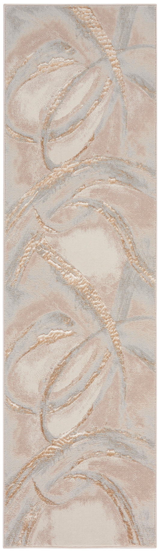 Inspire Me! Home Décor Brushstrokes 2'2" x 7'6" Beige Grey Modern Indoor Rug