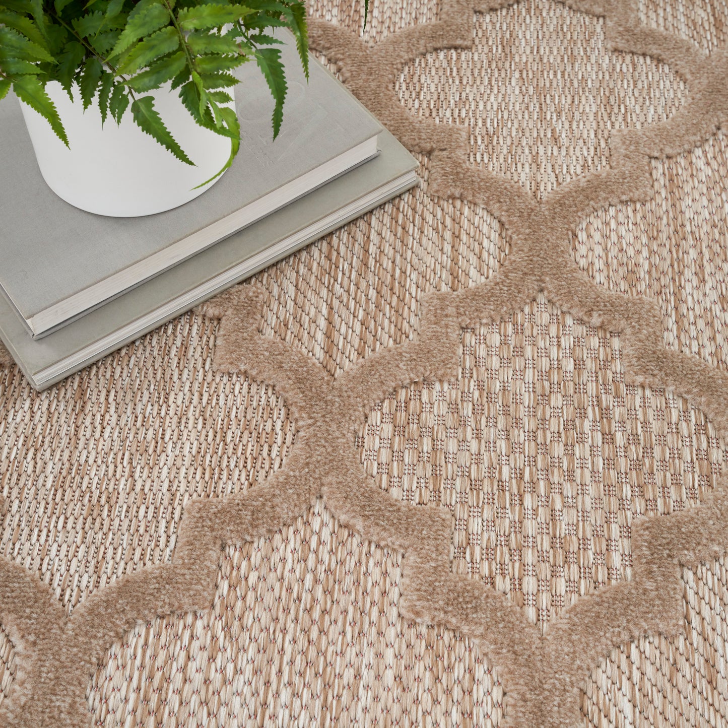 Nourison Easy Care 5' x 7' Natural Beige Modern Rug