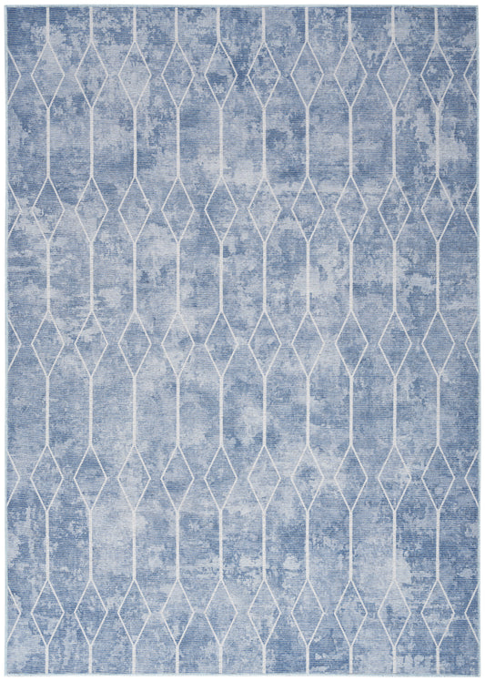 Nicole Curtis Machine Washable Series 1 6' x 9' Blue Modern Indoor Rug